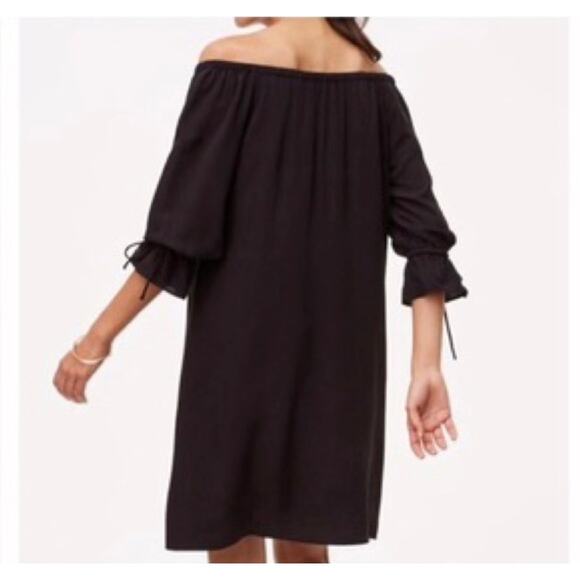 Ann Taylor LOFT Petite Black Off The Shoulder Mini Dress Size XS NWT $89 - Picture 10 of 10